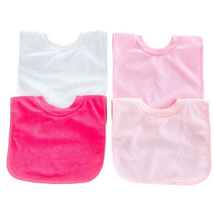 Picture of P5194 : PLAIN POP ON BIBS W/PEVA BACK – GIRLS FUXIA